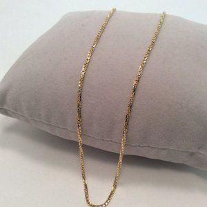 18'' 10k Yellow SOLID Real Gold Twisted Box Diamond Cut Chain Necklace Lady 4.5g